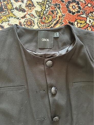 l Beden siyah Renk Asos krep kumas ceket sifir