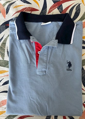 Erkek Mavi Polo Yaka Kısa Kollu Tişört
