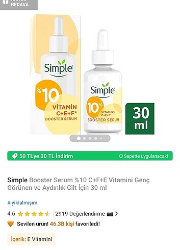 Simple c vitamini tek ürün fiyatı 