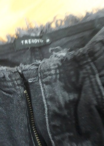 Kadın  siyah bol paca kot Pantolon - Görsel 3