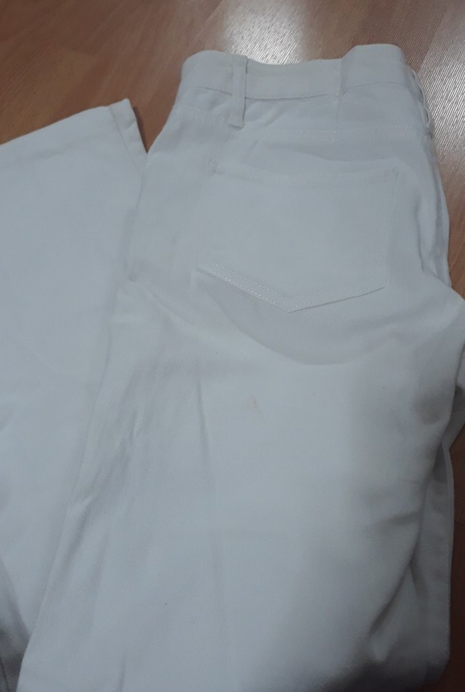 beyaz kot  Pantolon - Görsel 3