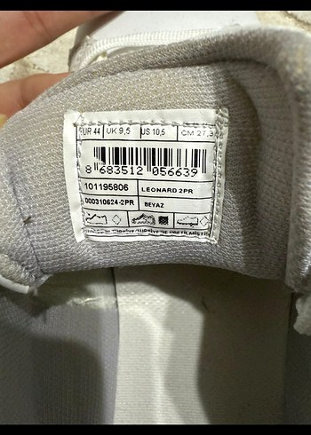 44 Beden Kadın Beyaz Bağcıklı Spor Ayakkabı