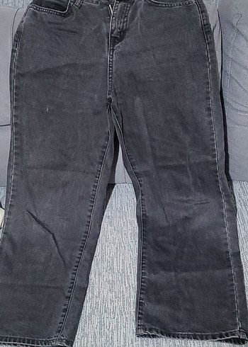 xs Beden Gri Loose Fit Midi Denim cocuk unisex Pantolon