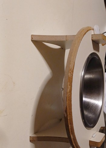 Kedi Şeklinde Bej Ahşap Mama Kabı - Görsel 2