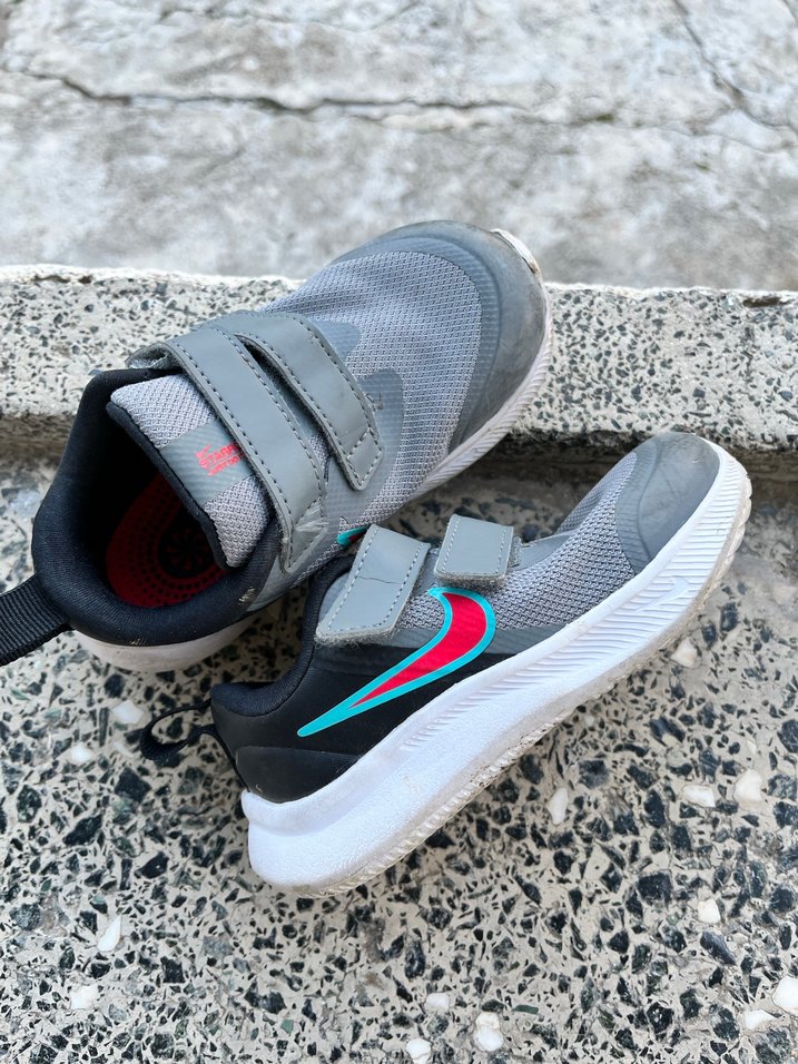 Gri Erkek Çocuk Cırtcırtlı Spor Ayakkabı - Görsel 3