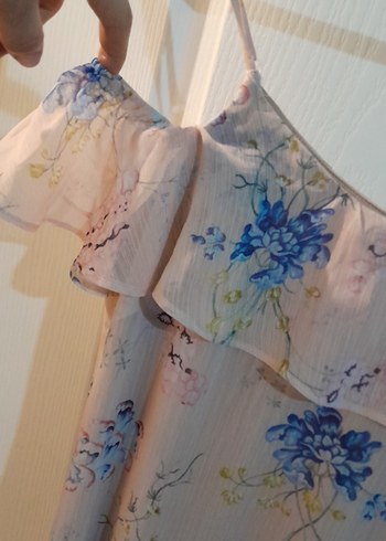 38 Beden Bohem Tarz Pastel Renkli Uzun Straplez Elbise