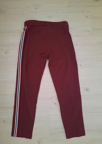 Bordo Kemerli Kadın Pantolon