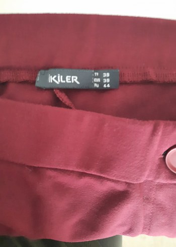 m Beden Bordo Kemerli Kadın Pantolon