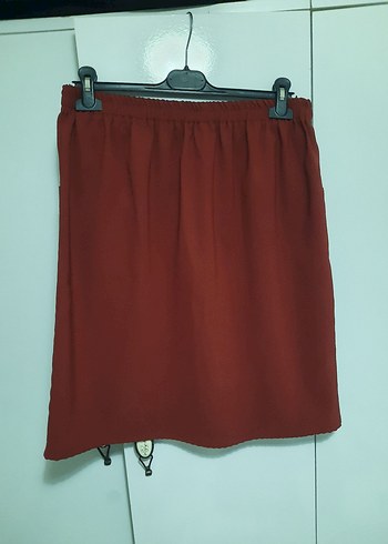 Diğer Düğmeli Kiremit rengi Midi Etek