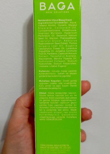 BAGA Nemlendirici Vücut Masaj Kremi - Görsel 2