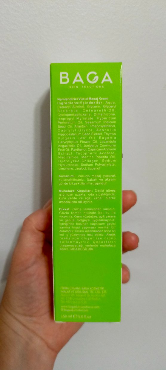 BAGA Nemlendirici Vücut Masaj Kremi - Görsel 2