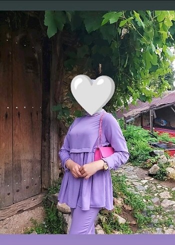 40 Beden mavi Renk İkili tesettür takım