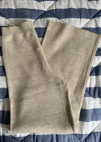 Bej Yüksek Yaka Örgü Kadın triko takım - Görsel 5