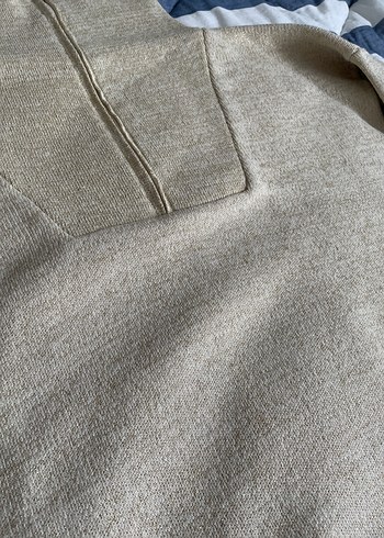 Bej Yüksek Yaka Örgü Kadın triko takım - Görsel 3