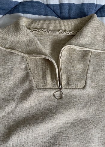 Bej Yüksek Yaka Örgü Kadın triko takım - Görsel 4