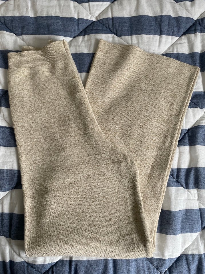 Bej Yüksek Yaka Örgü Kadın triko takım - Görsel 5