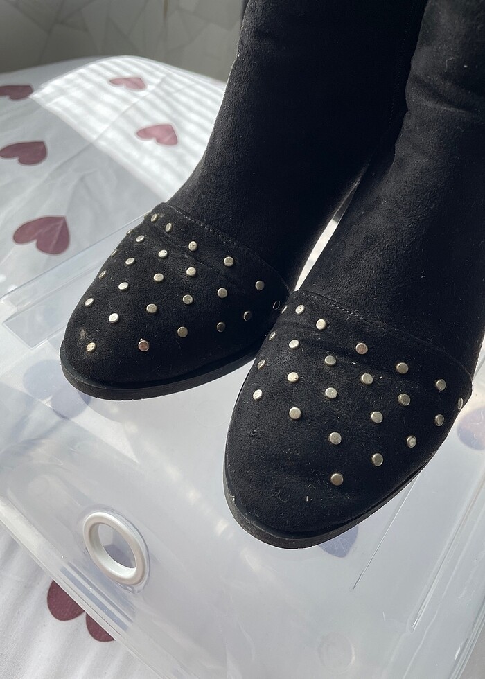 Topuklu süet bot - Görsel 4