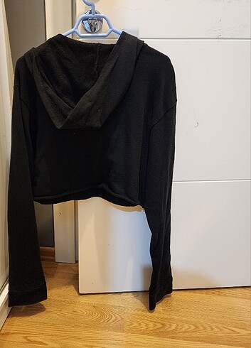 xs Beden siyah Renk Kapşonlu sweatshirt - Kisa crop model