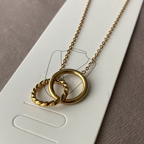 Çift halkalı Gold kolye