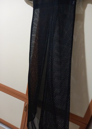 siyah kısa kollu uzun plaj elbisesi - Görsel 8