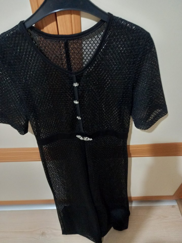 siyah kısa kollu uzun plaj elbisesi - Görsel 5