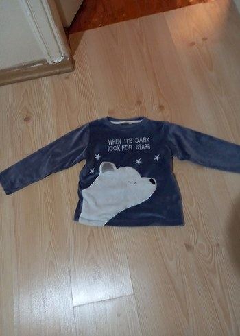 6 Yaş Beden gri Renk catherine's marka Erkek Çocuk Gri Baskılı kadife Pijama Takımı