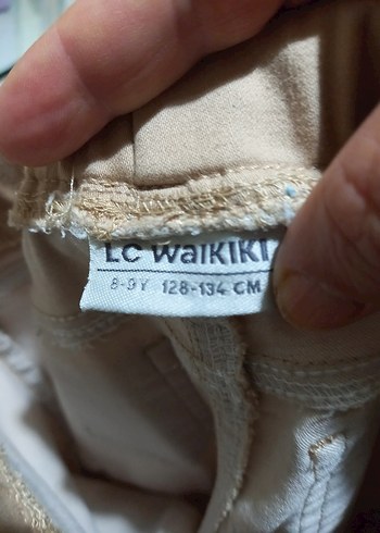 9 Yaş Beden camel Renk bel lastikli sütlü kahve kız çocuk kot pantolon