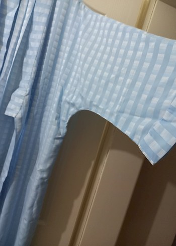 büyük beden mavi renk ipek şifon sabahlık - Görsel 5