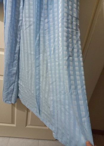 büyük beden mavi renk ipek şifon sabahlık - Görsel 3