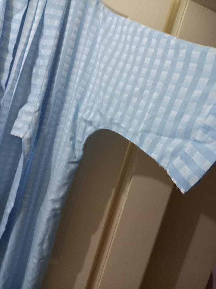 büyük beden mavi renk ipek şifon sabahlık - Görsel 5