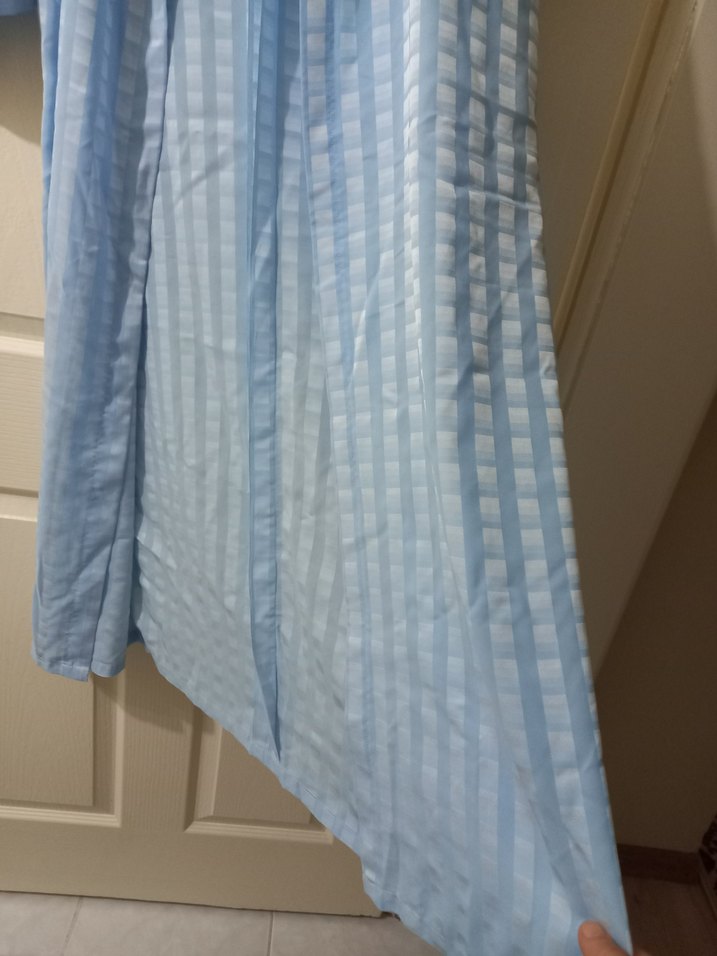 büyük beden mavi renk ipek şifon sabahlık - Görsel 3