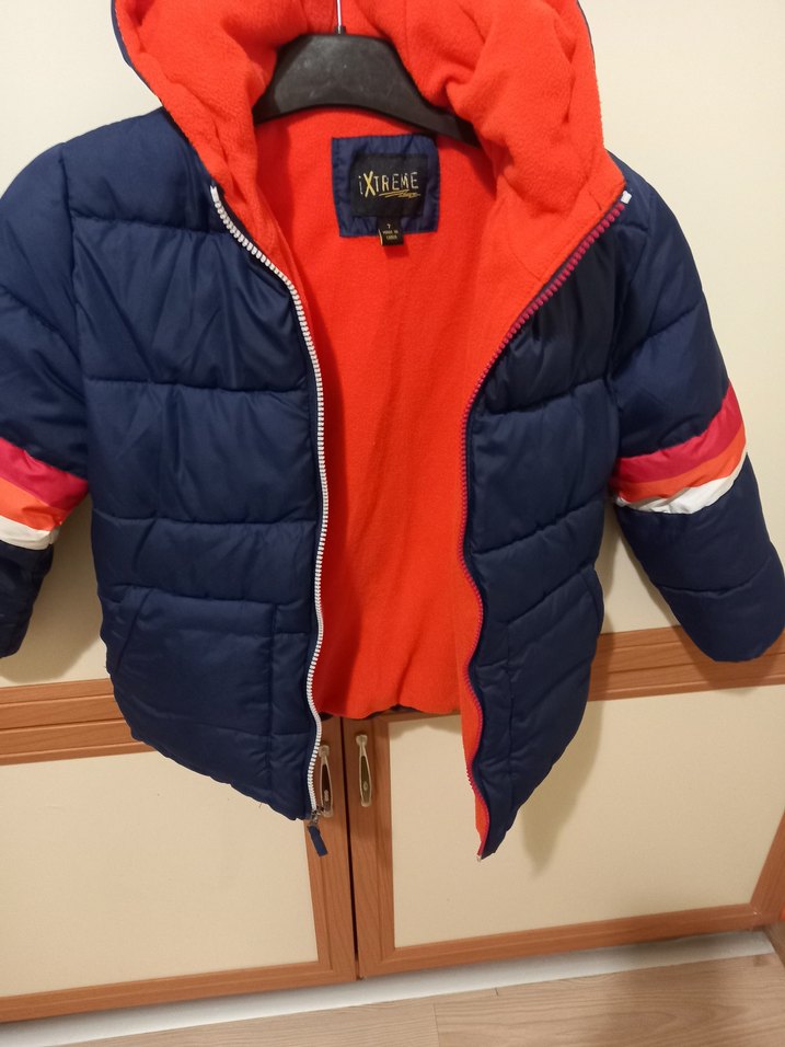 Lacivert Erkek Çocuk Kapüşonlu Kaban - Görsel 2