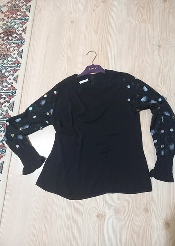 Diğer kol detaylı şifon abiye bluz