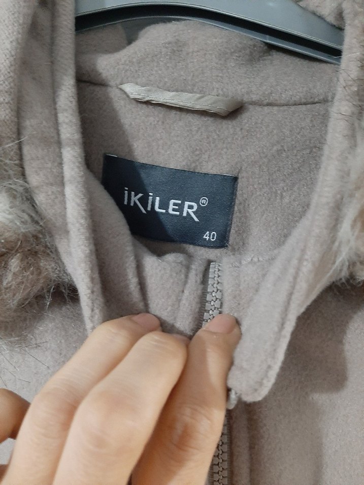 Kürklü Bej Midi Kadın Kaban - Görsel 2