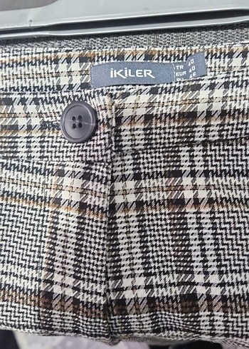 Ekose Kadın Kumaş Pantolon - Görsel 3