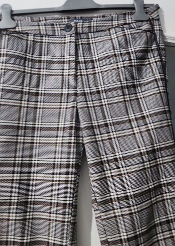 Ekose Kadın Kumaş Pantolon - Görsel 4