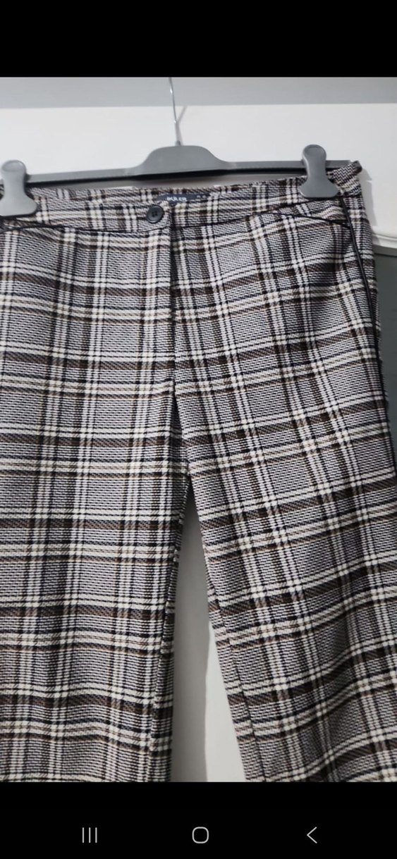 Ekose Kadın Kumaş Pantolon - Görsel 4