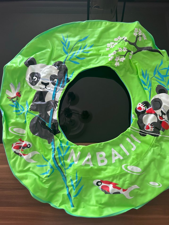 Renkli Yeşil Panda Desenli Çocuk Deniz Simidi - Görsel 4