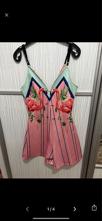 S beden şık pembe tulum elbise