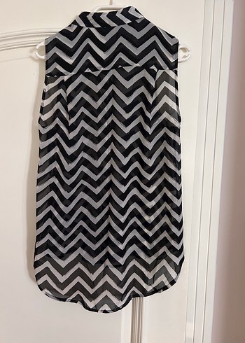 Gri Zebra Desenli Kolsuz Gömlek - Görsel 4