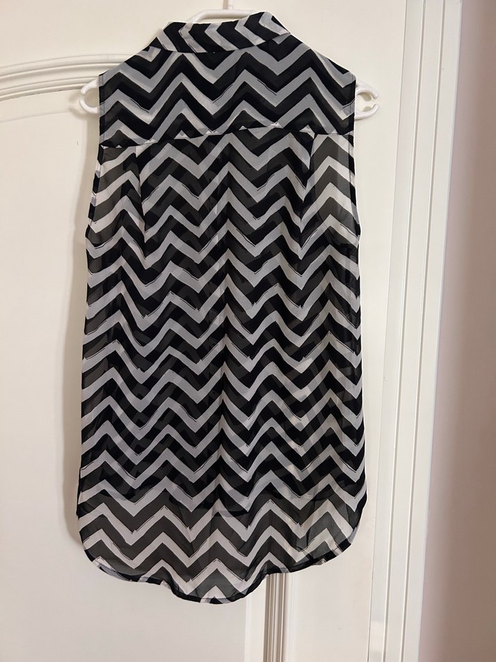 Gri Zebra Desenli Kolsuz Gömlek - Görsel 4