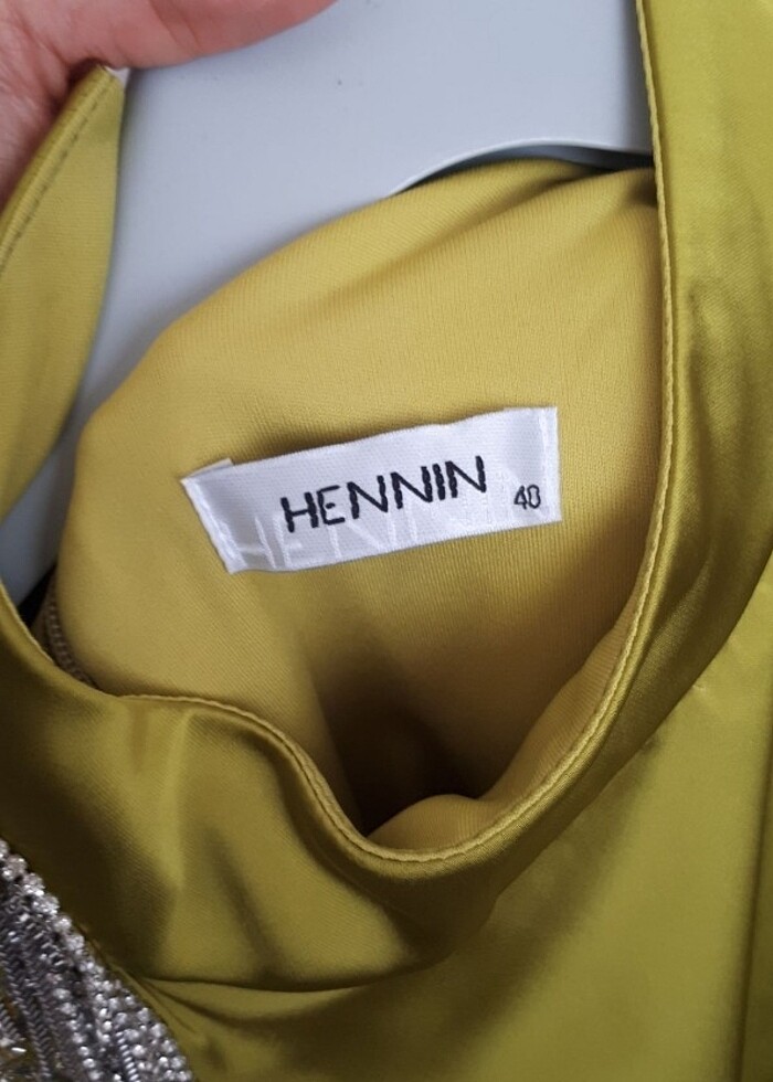 Hennin yağ yeşili abiye  - Görsel 3