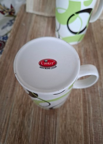 Kapaklı Yeşil Desenli Bitki çayı  Kupası - Görsel 5