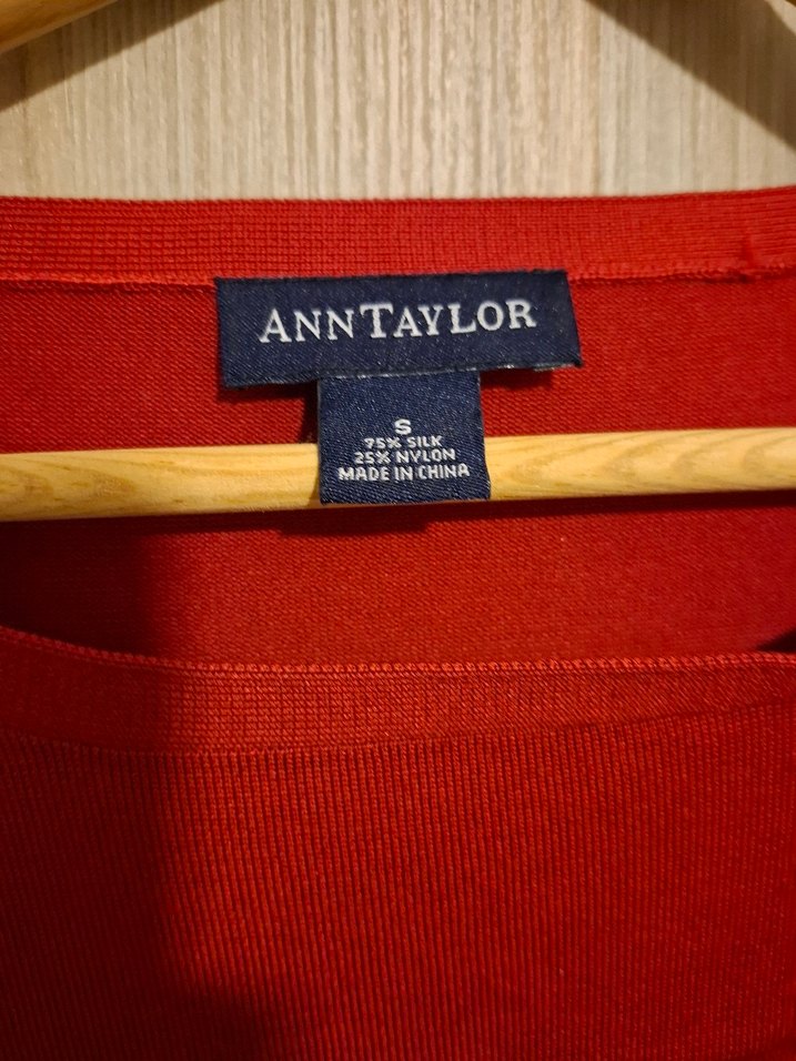 Ann Taylor kırmızı ipek bluz - Görsel 2