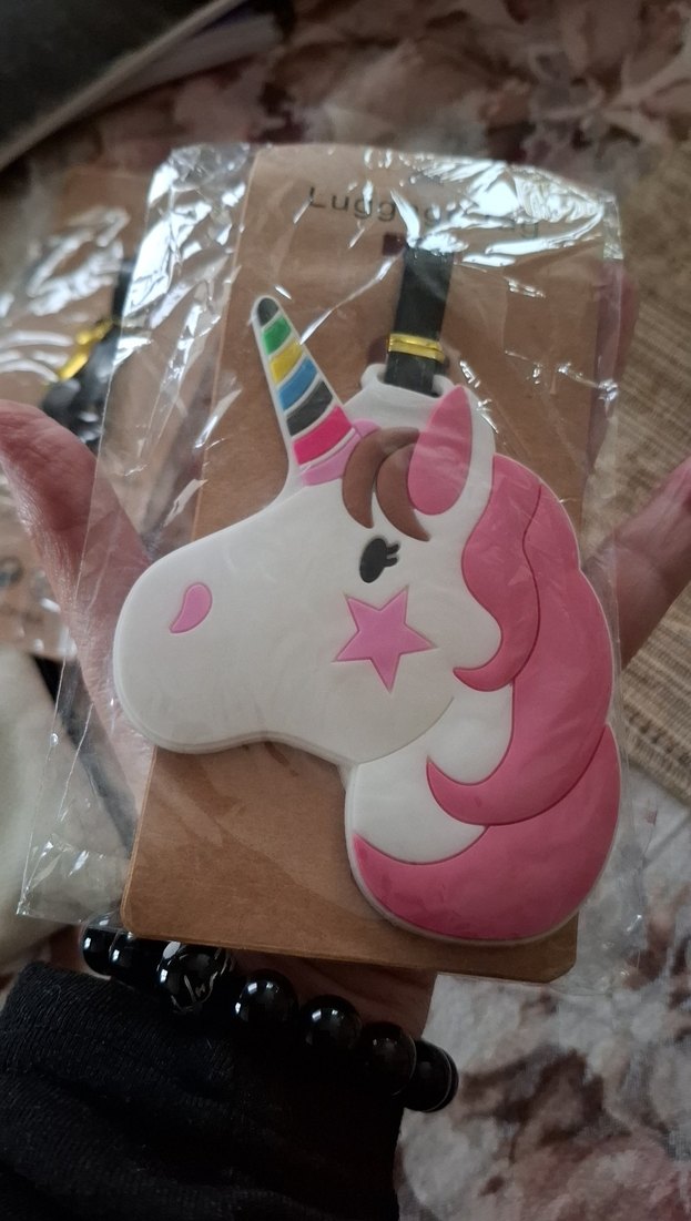 Pembe Unicorn Figürlü Bagaj Etiketi - Görsel 5