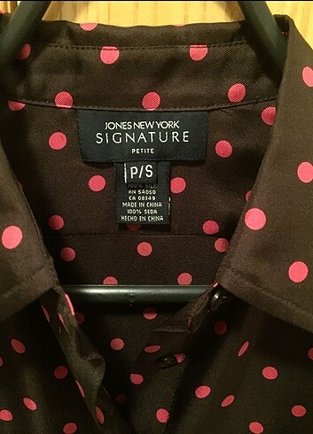 Macy's Jones Newyork kahverengi puantiyeli şık gömlek