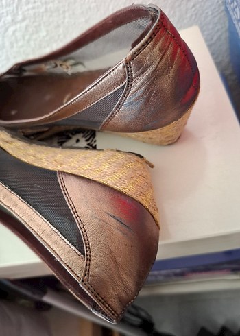 Aldino Kahverengi Nakışlı Kadın Dolgu Topuk Espadril - Görsel 4