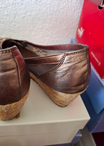 Aldino Kahverengi Nakışlı Kadın Dolgu Topuk Espadril - Görsel 5