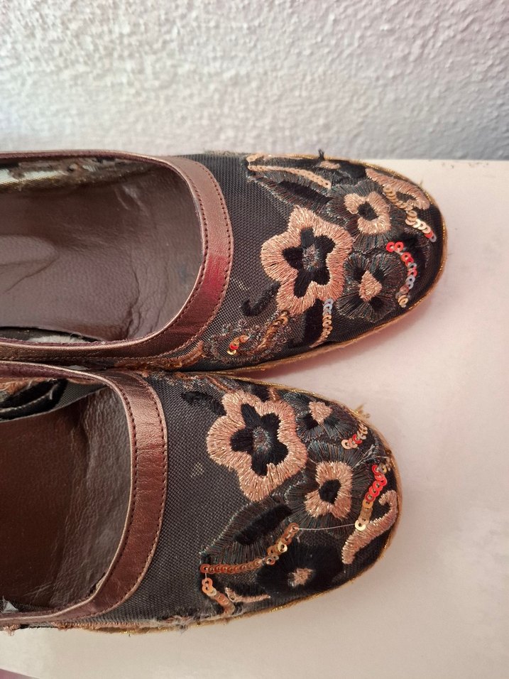 Aldino Kahverengi Nakışlı Kadın Dolgu Topuk Espadril - Görsel 3