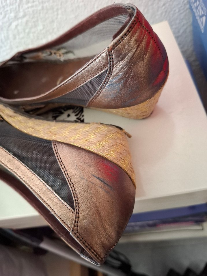 Aldino Kahverengi Nakışlı Kadın Dolgu Topuk Espadril - Görsel 4